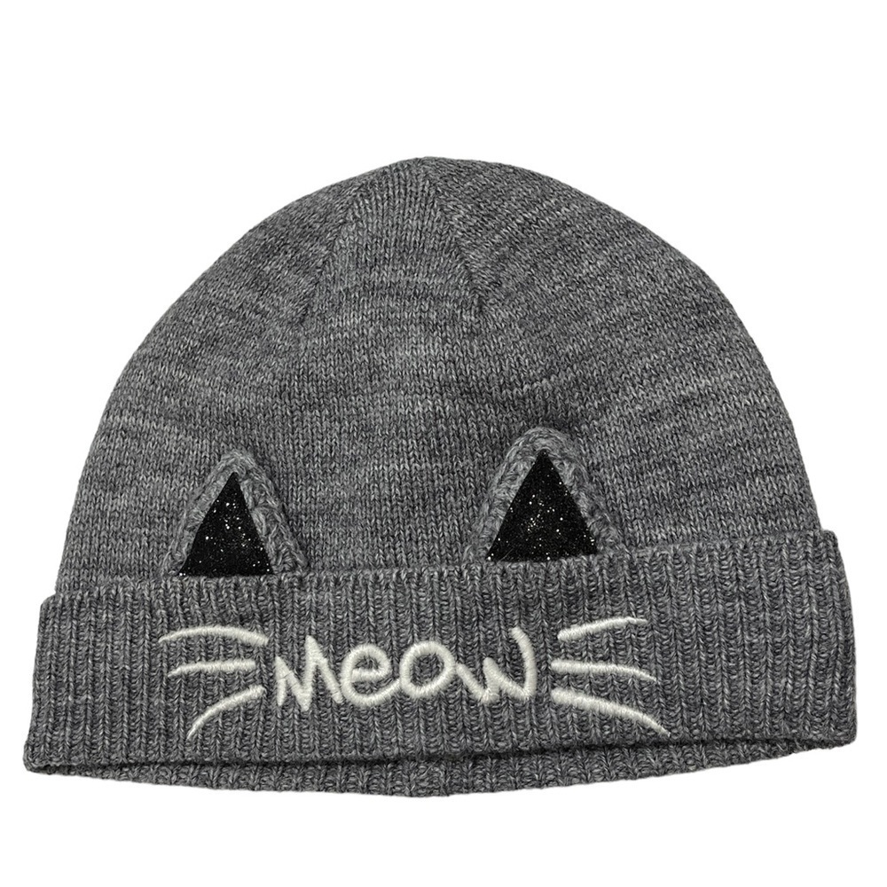 Jeff & Aimy Inner Fleece Lined Kitty Cat Winter Beanie Hat